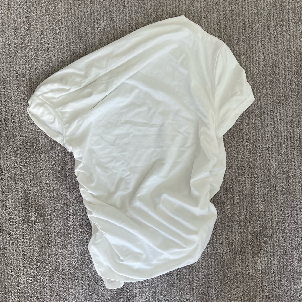 Classic White One Shoulder Tee